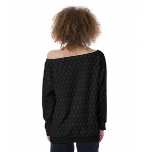 Classic Black Off-Shoulder Sweatshirt